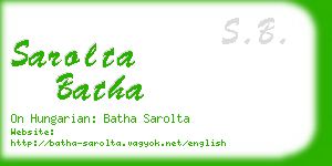 sarolta batha business card